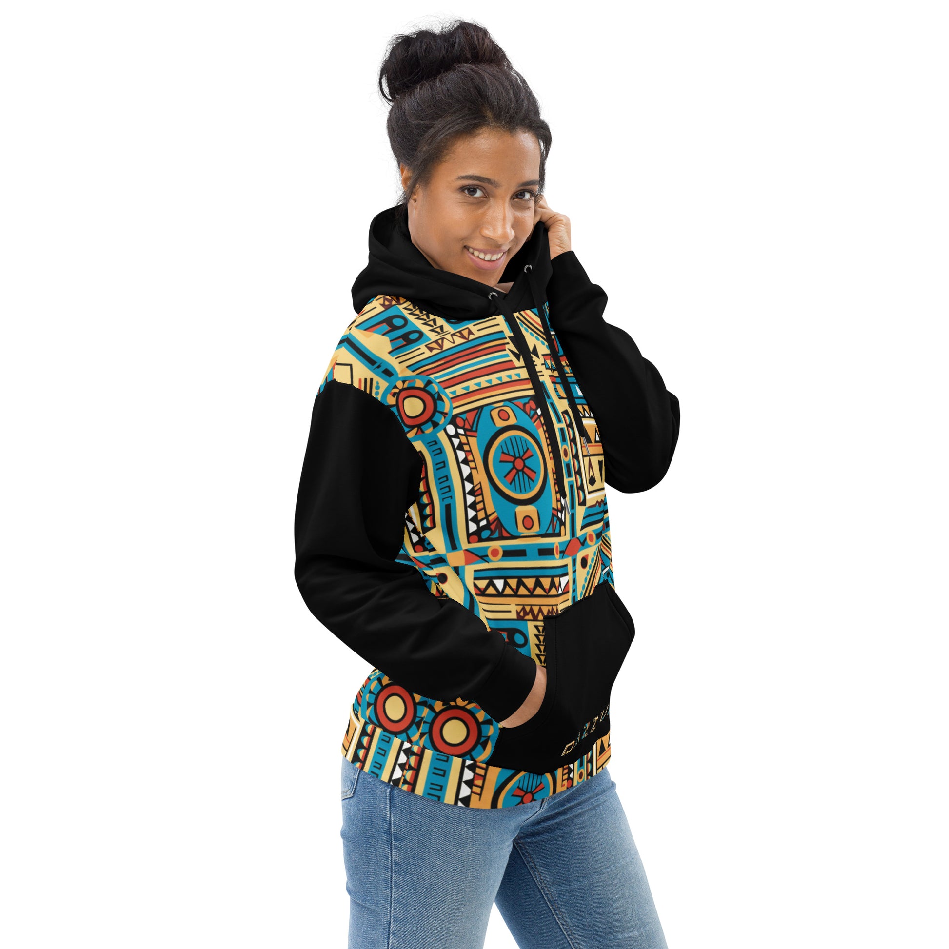 Unisex Hoodie | Afro Print Ndebele 5 | Black Dazz'Up Store