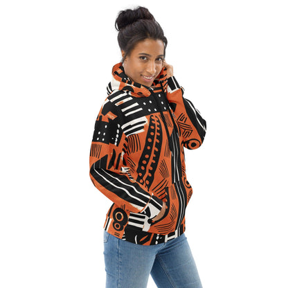 Unisex Hoodie | Orange Afro pattern Dazz'Up Store