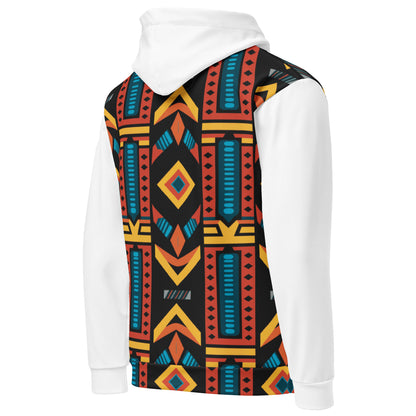 Unisex Hoodie | Ndebele Print | White Dazz'Up Store