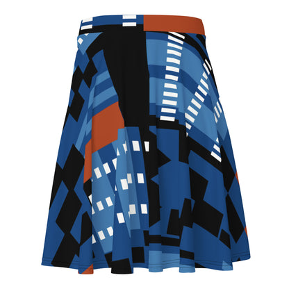 Skater Skirt | Afro print Kente Blue Dazz'Up Store