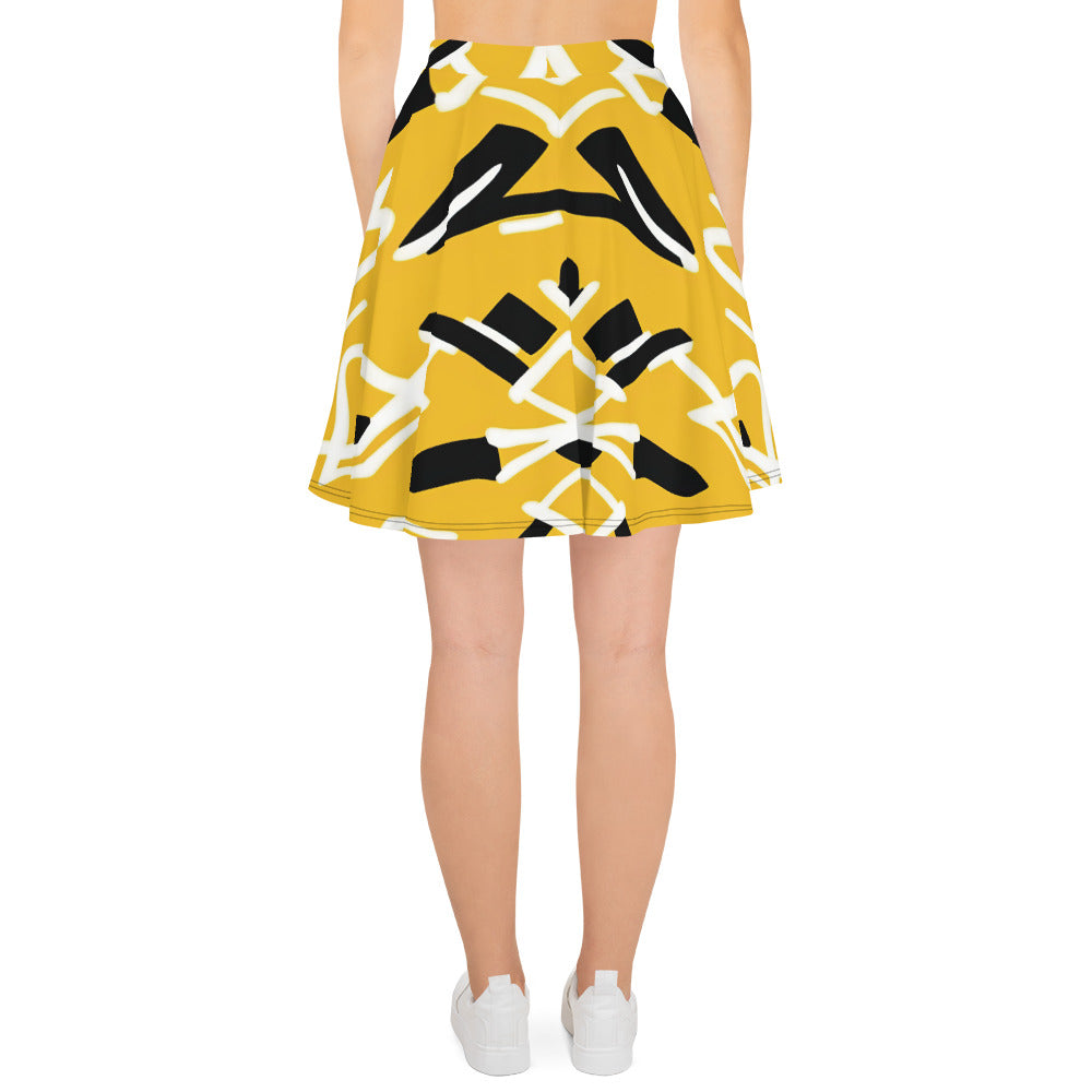 Skater Skirt | Afro print Yellow Dazz'Up Store