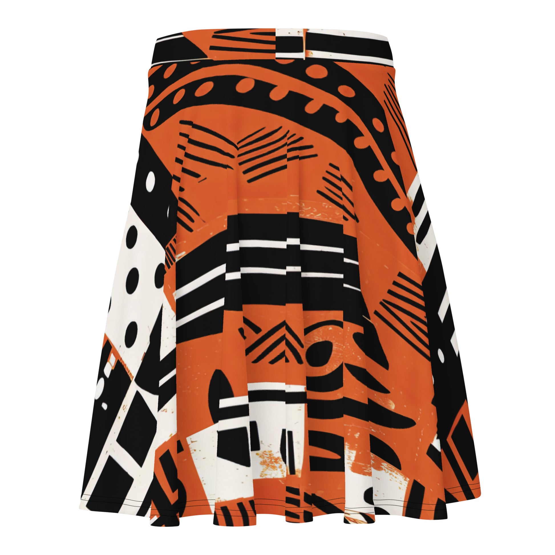 Skater Skirt | Afro Print Orange Dazz'Up Store