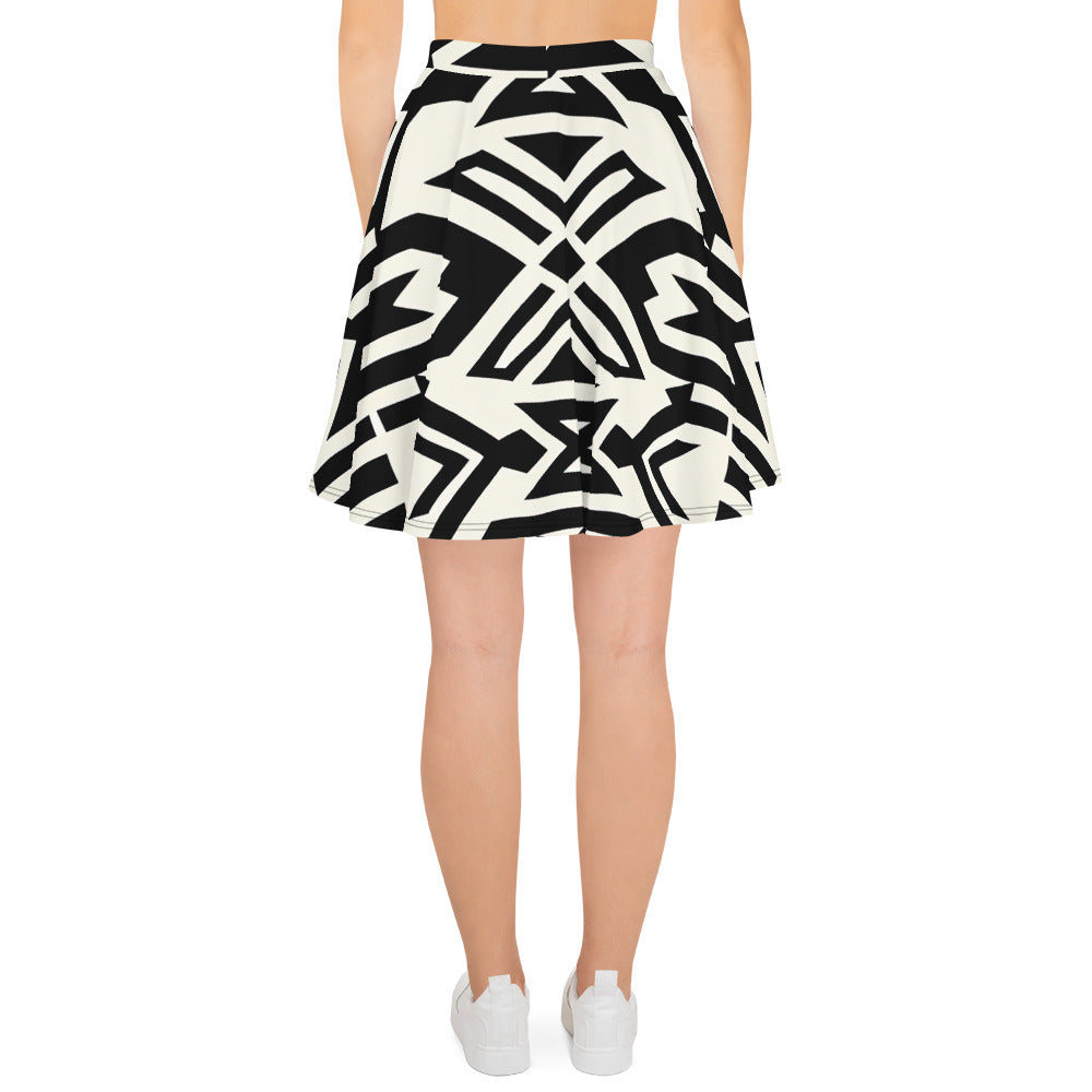 Skater Skirt | Afro Print Black and White 2 Dazz'Up Store