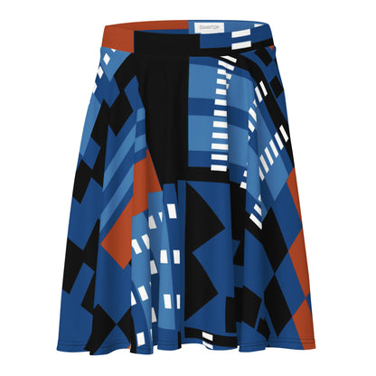 Skater Skirt | Afro print Kente Blue Dazz'Up Store