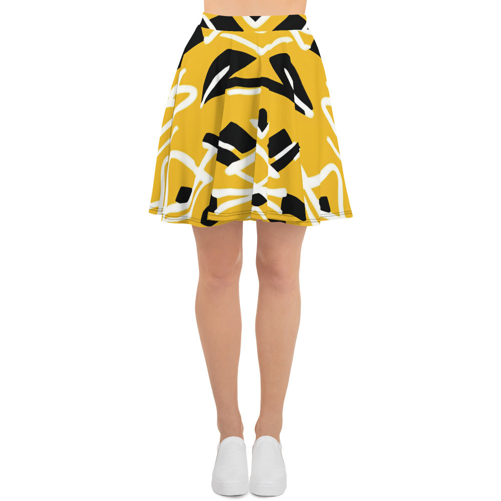 Skater Skirt | Afro print Yellow Dazz'Up Store