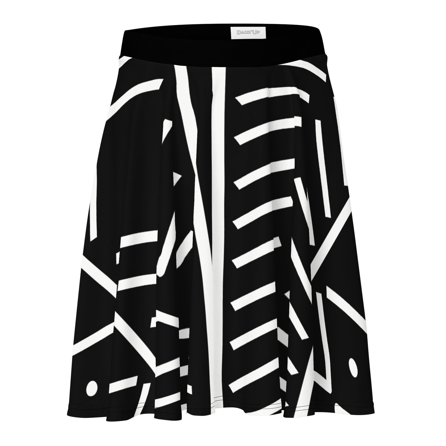 Skater Skirt | Afro Pattern Black & White Dazz'Up Store