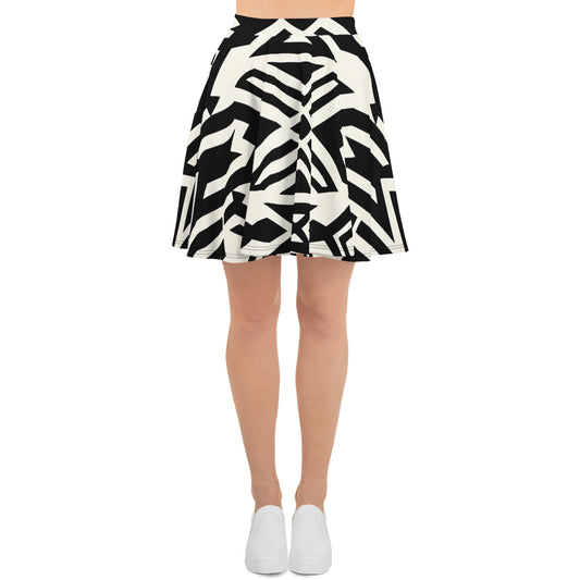 Skater Skirt | Afro Print Black and White 2 Dazz'Up Store