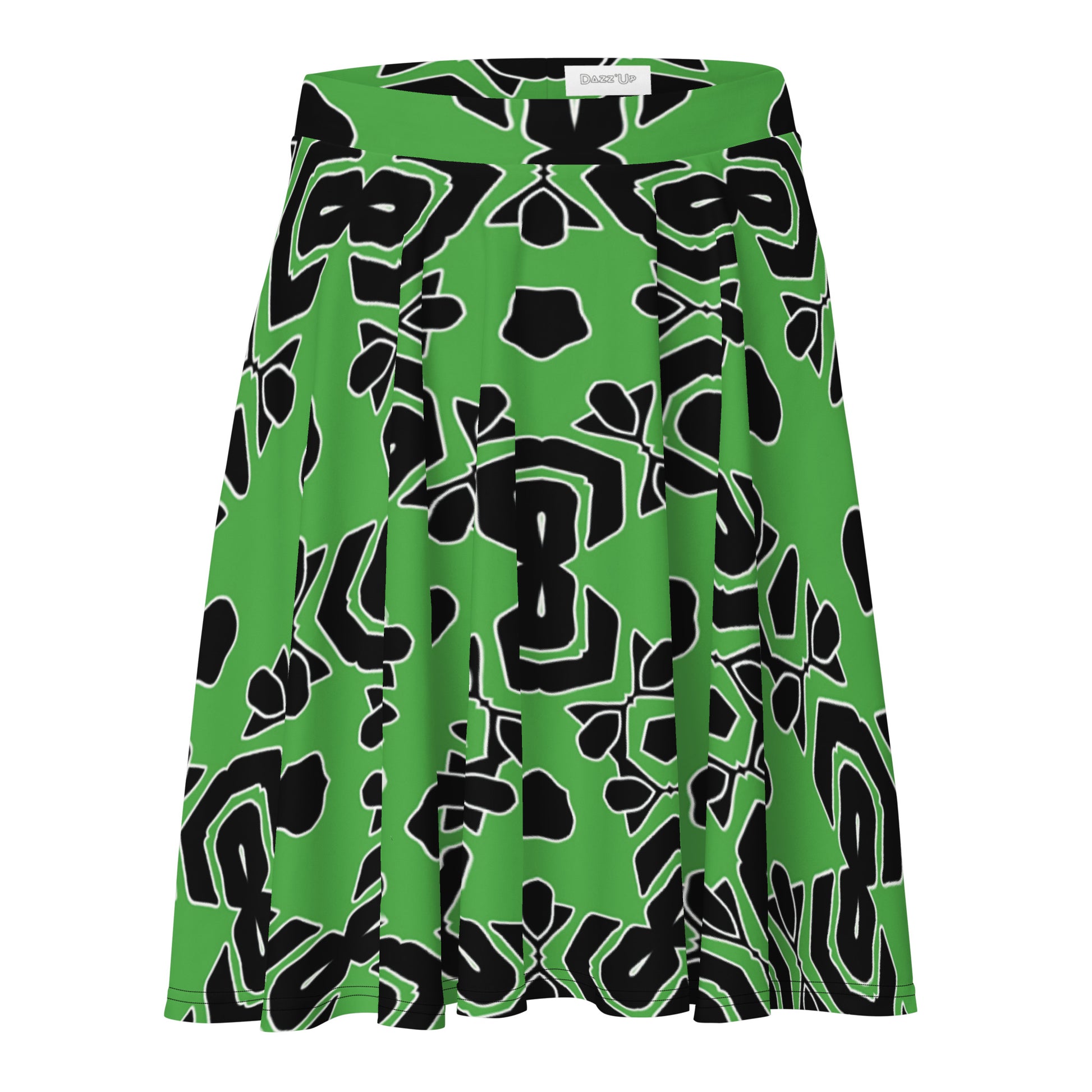 Skater Skirt | Afro print Green Dazz'Up Store