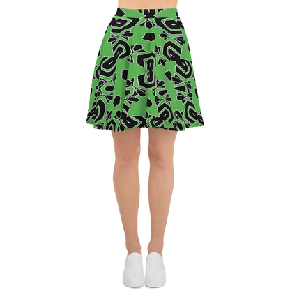 Skater Skirt | Afro print Green Dazz'Up Store