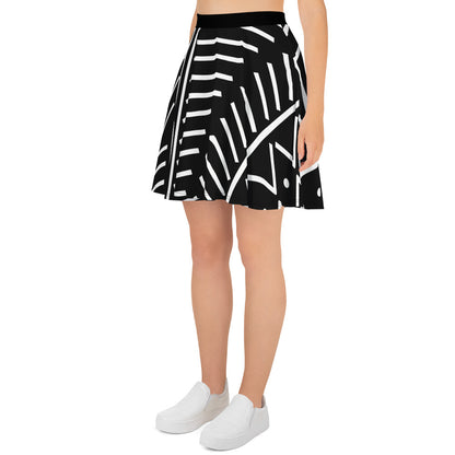 Skater Skirt | Afro Pattern Black & White Dazz'Up Store