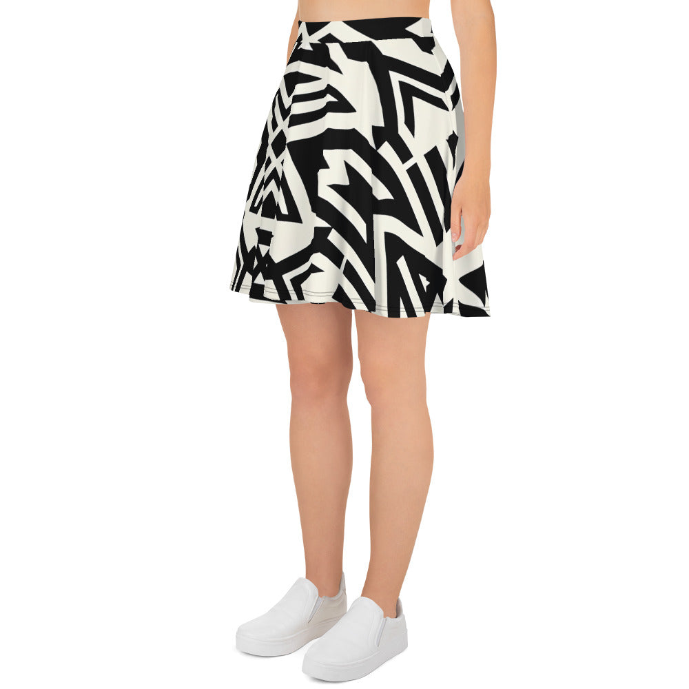 Skater Skirt | Afro Print Black and White 2 Dazz'Up Store