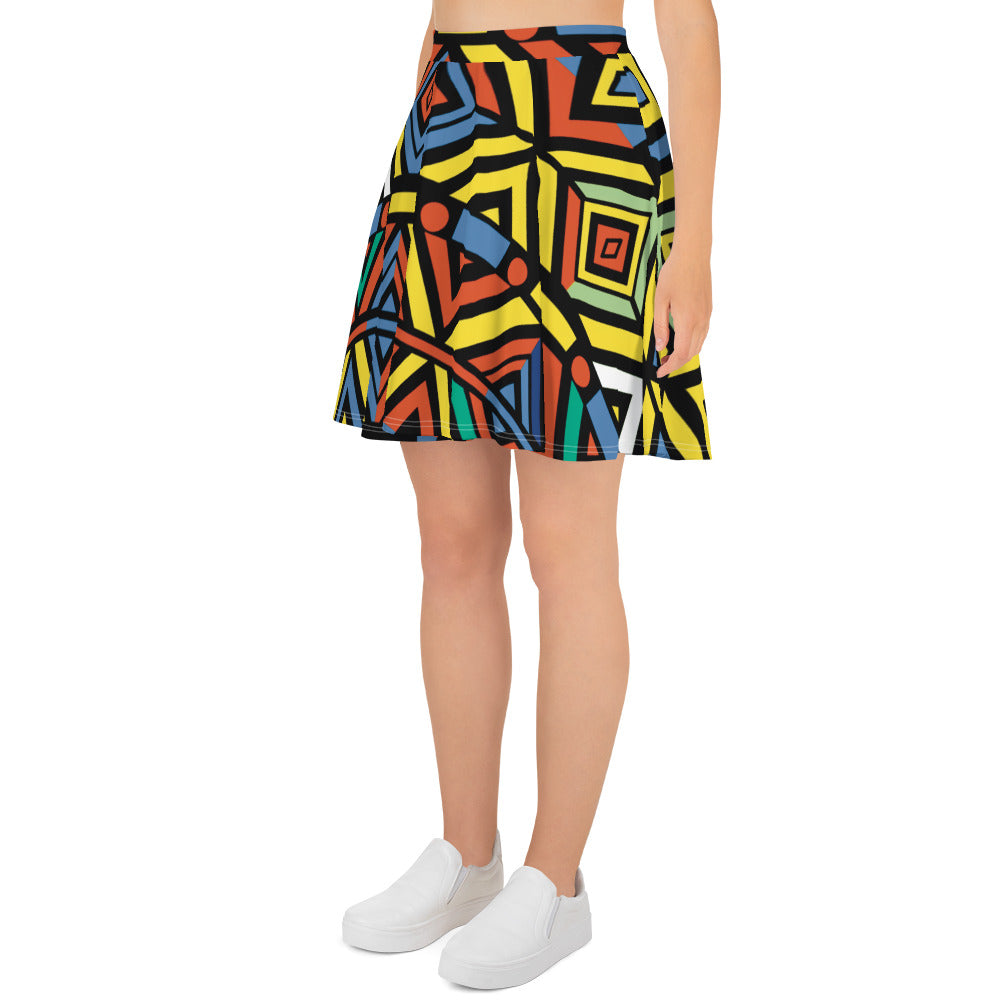 Skater Skirt | Afro Print Ndebele 3 Dazz'Up Store