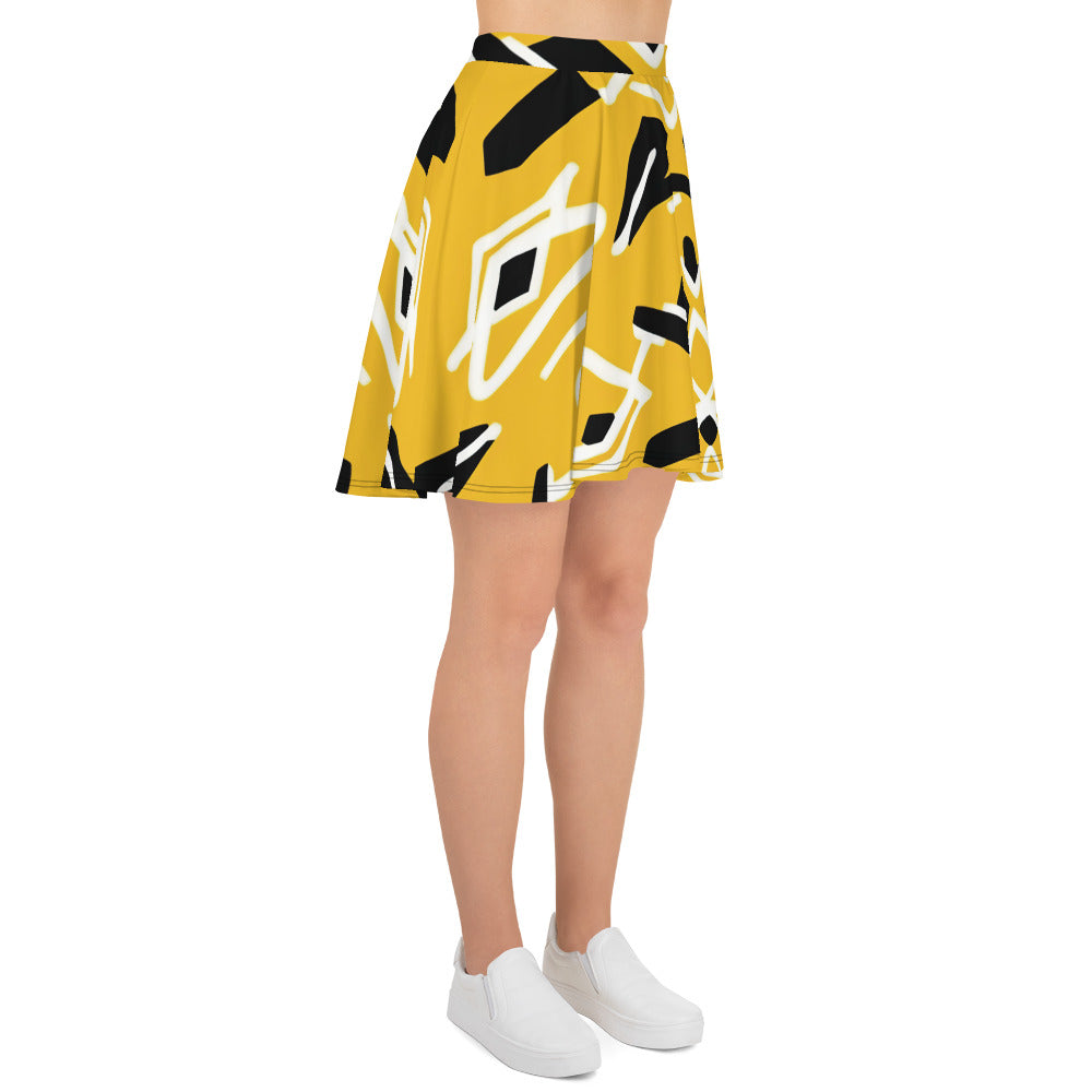 Skater Skirt | Afro print Yellow Dazz'Up Store