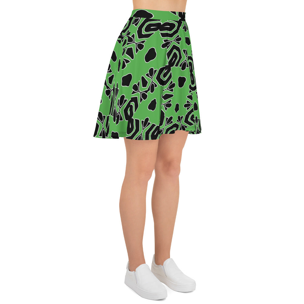 Skater Skirt | Afro print Green Dazz'Up Store