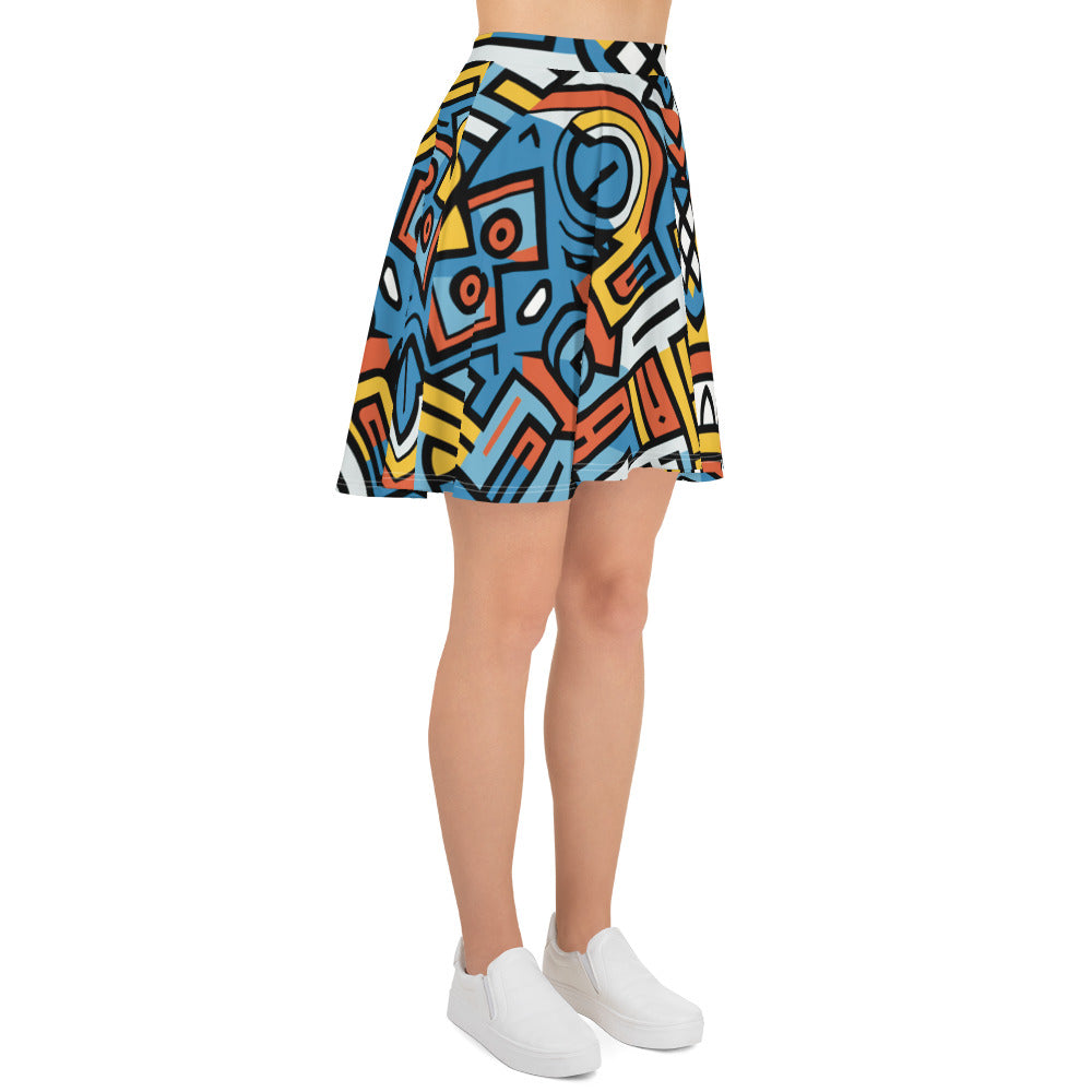 Skater Skirt | Afro Print Ndebele 1 Dazz'Up Store