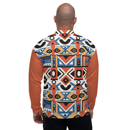 Unisex Bomber Jacket | Ndebele Orange Dazz'Up Store