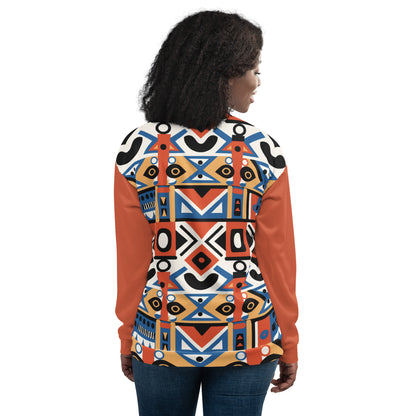 Unisex Bomber Jacket | Ndebele Orange Dazz'Up Store