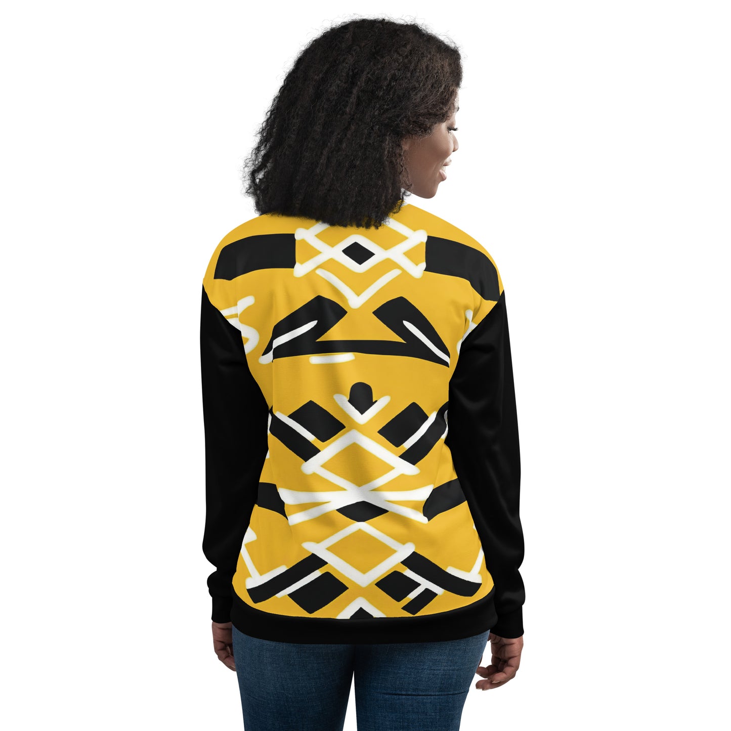 Unisex Bomber Jacket | Afro Print Yellow Dazz'Up Store