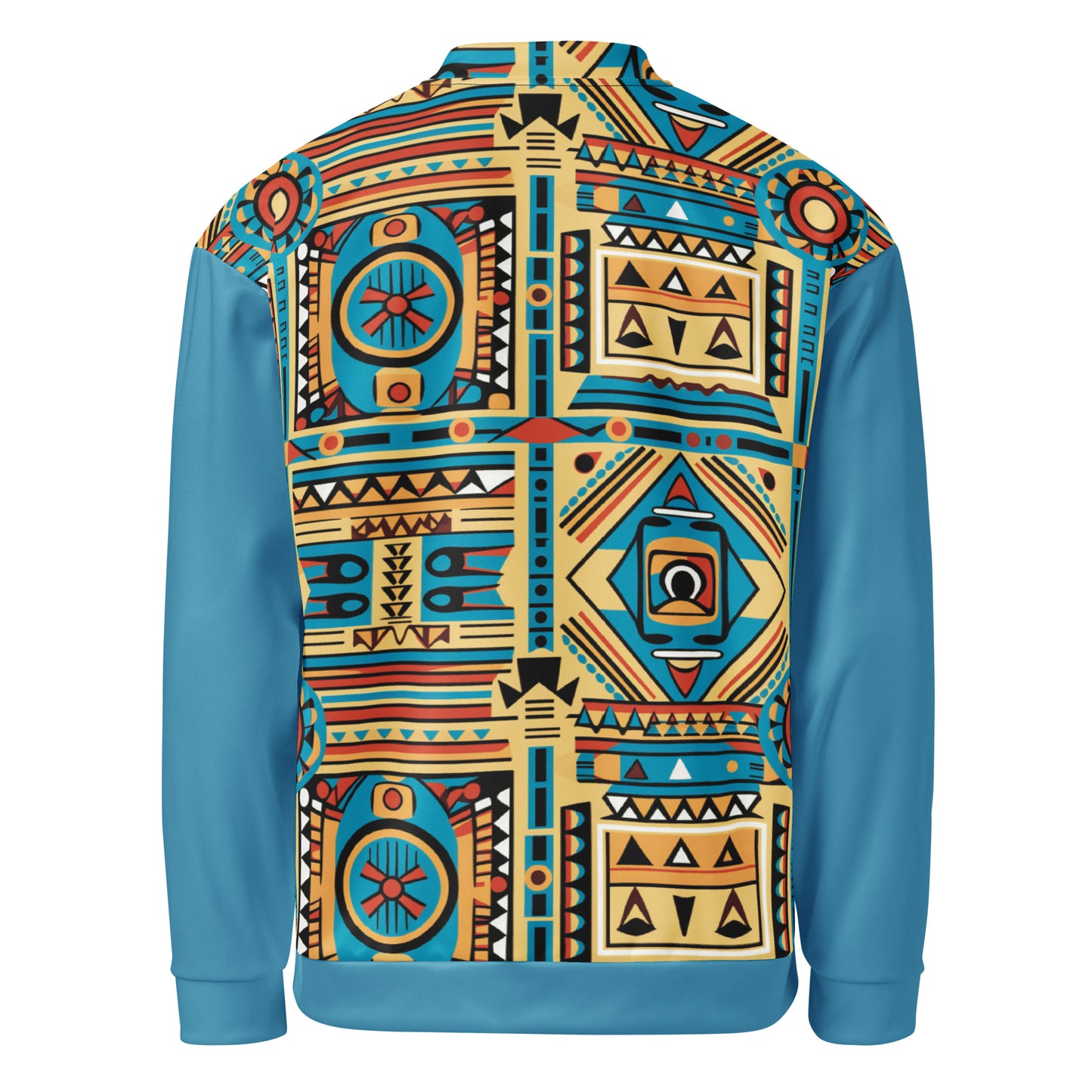 Unisex Bomber Jacket | Afro print Ndebele Blue Dazz'Up Store