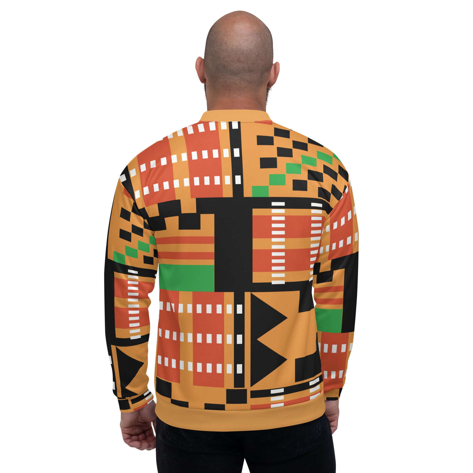 Unisex Jacket | Afro Print Kente Orange Dazz'Up Store