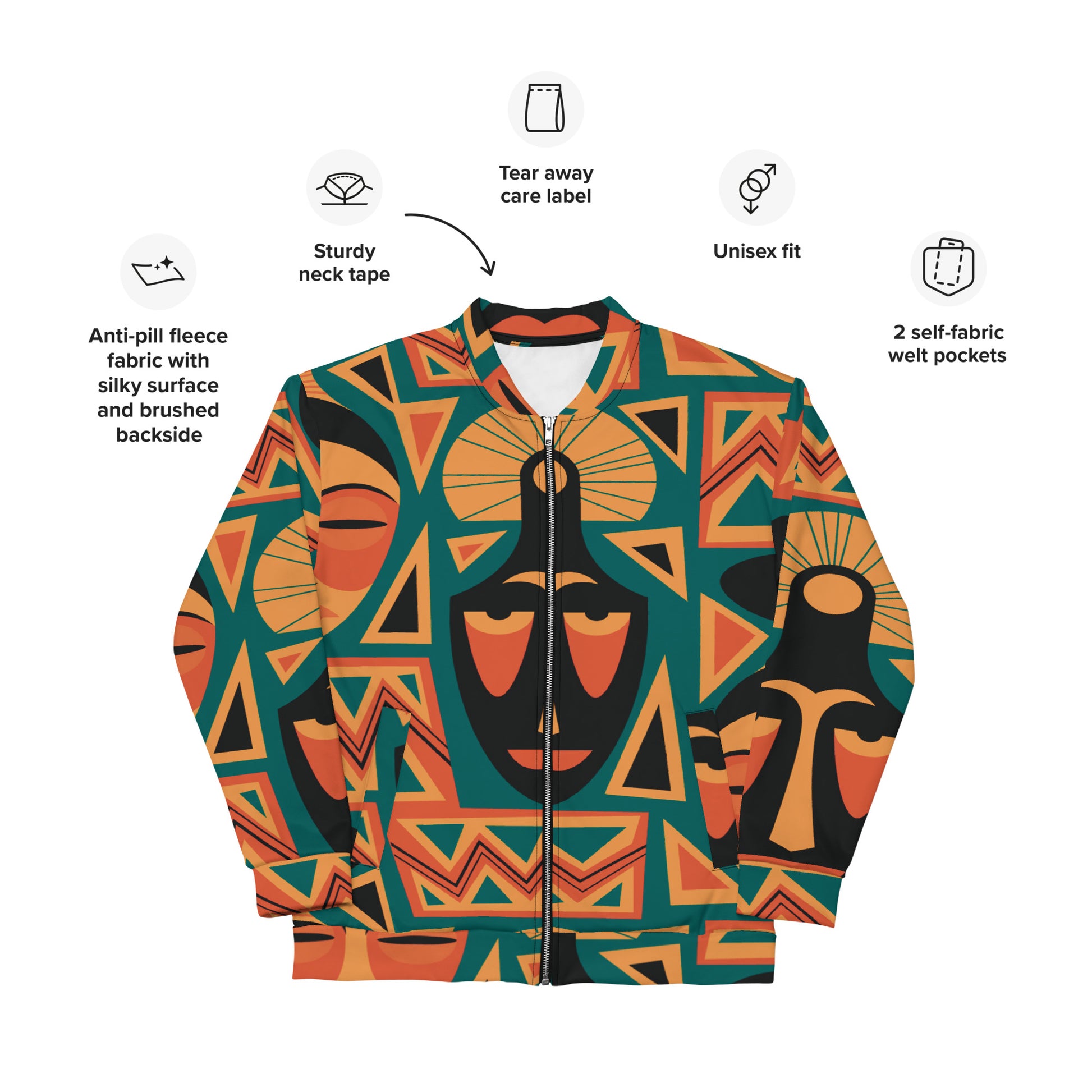 Unisex Bomber Jacket | Afro Print Dazz'Up Store