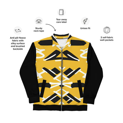 Unisex Bomber Jacket | Afro Print Yellow Dazz'Up Store