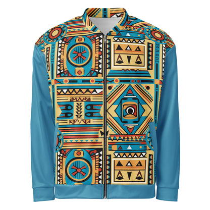 Unisex Bomber Jacket | Afro print Ndebele Blue Dazz'Up Store