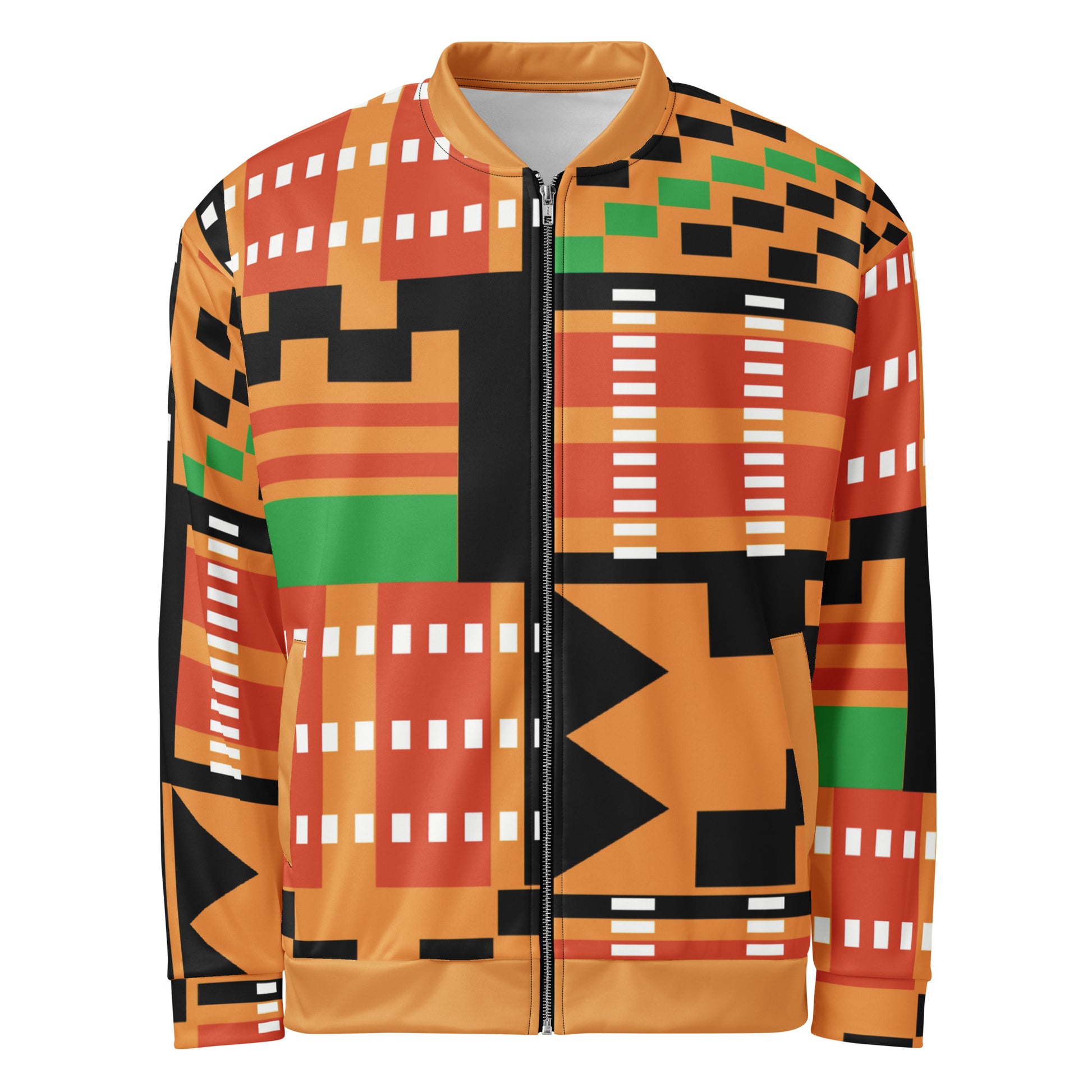 Unisex Jacket | Afro Print Kente Orange Dazz'Up Store