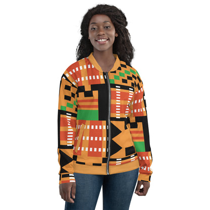 Unisex Jacket | Afro Print Kente Orange Dazz'Up Store