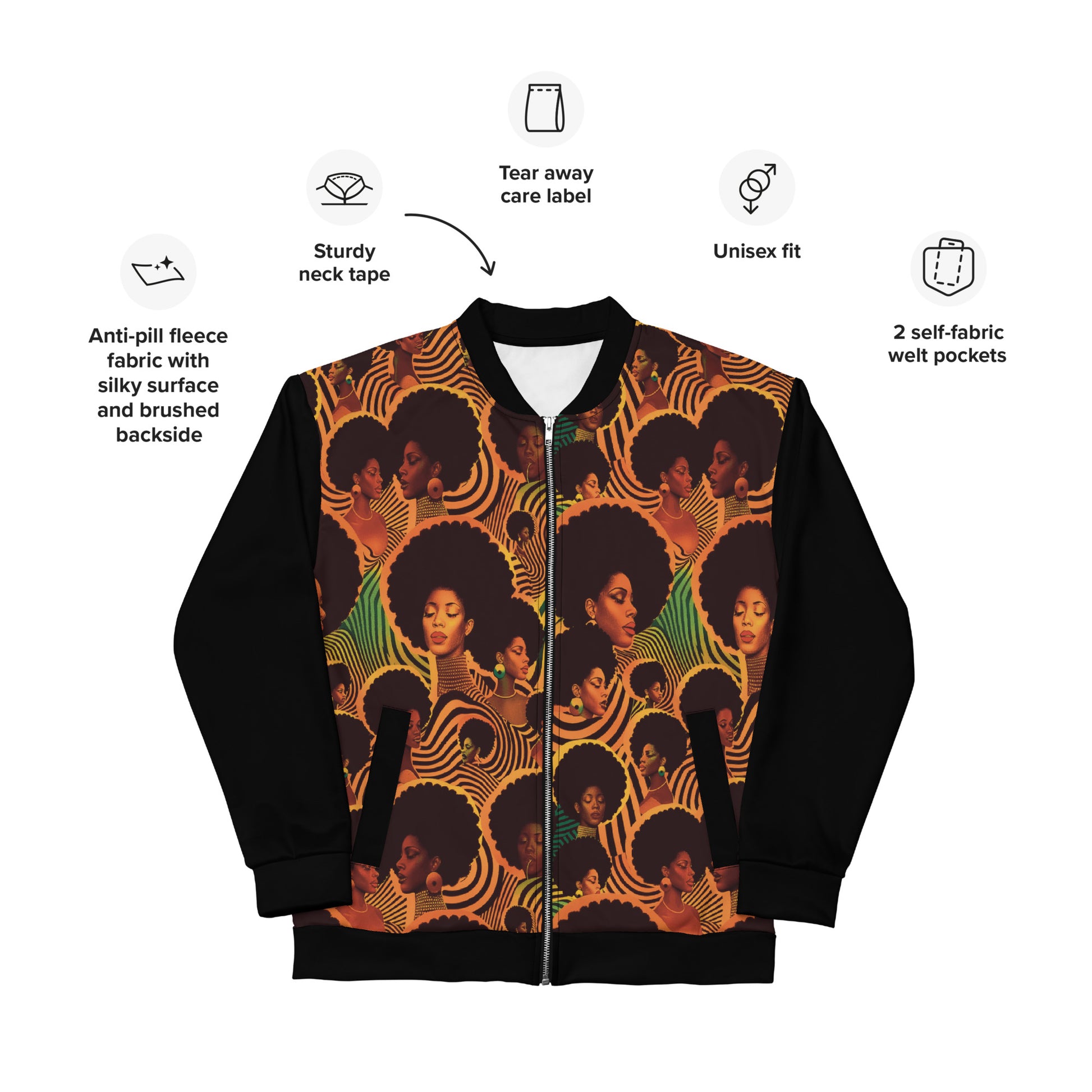 Unisex Jacket | Afro Women Print Dazz'Up Store