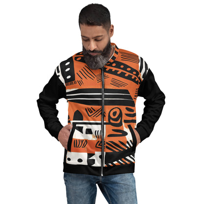 Unisex Jacket | Afro Print Orange/Black Dazz'Up Store