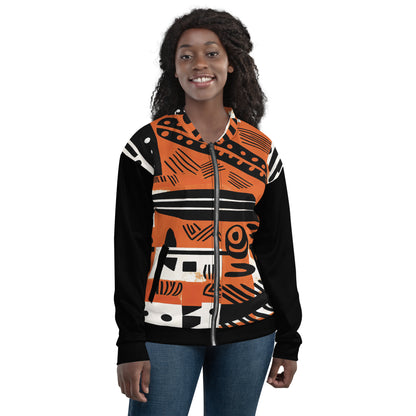 Unisex Jacket | Afro Print Orange/Black Dazz'Up Store