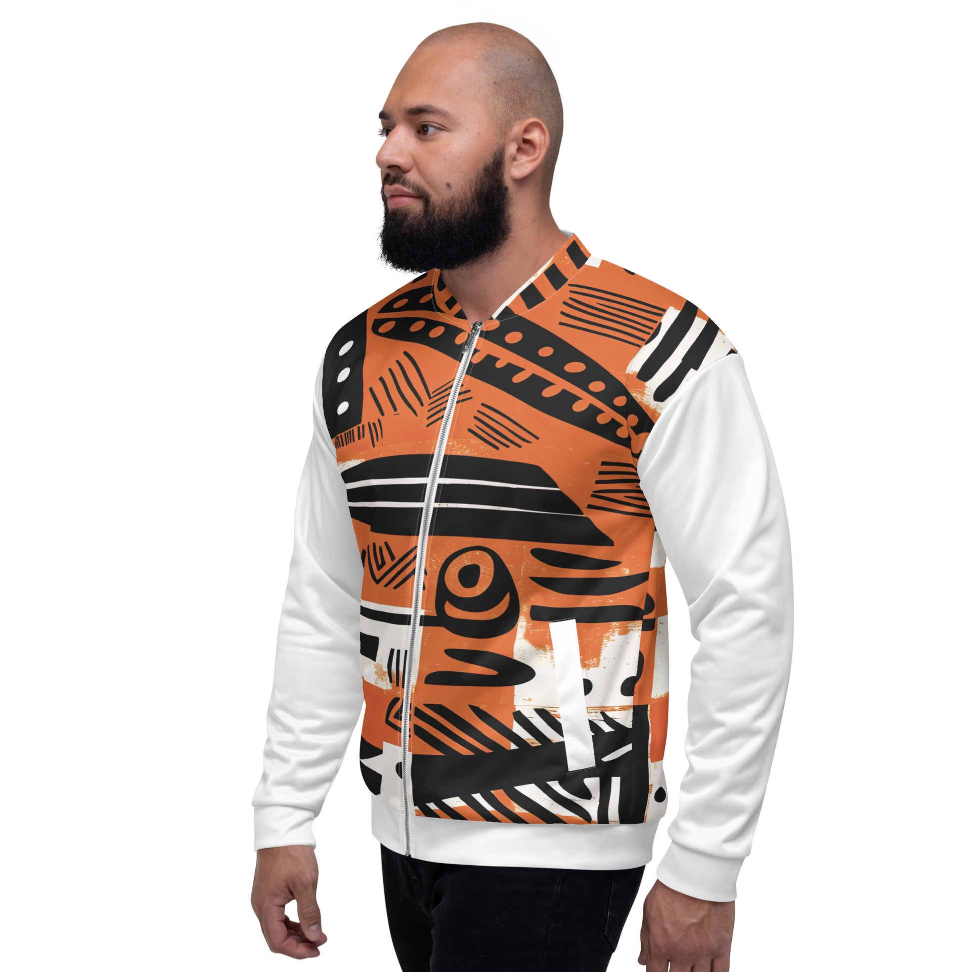 Unisex Jacket | Afro print Orange Dazz'Up Store