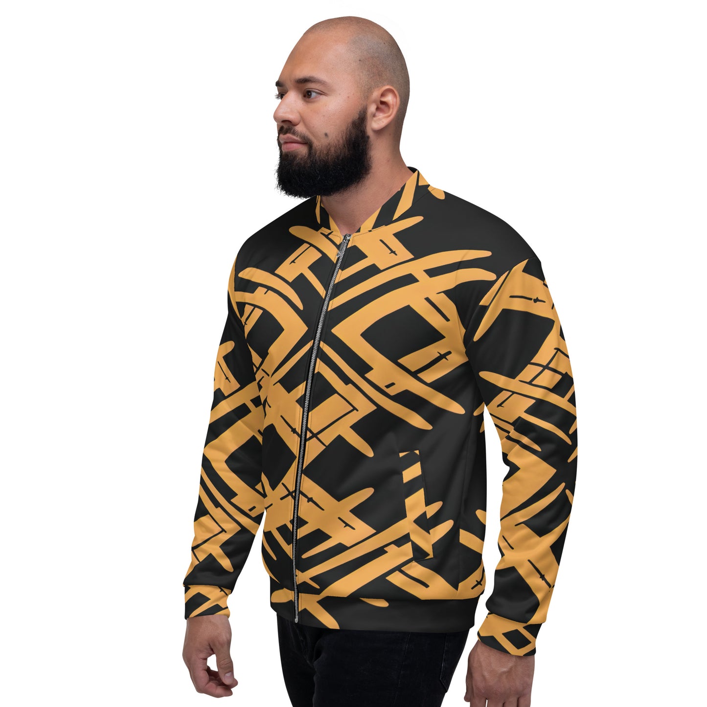 Unisex Jacket | Afro Print Black & Yellow Dazz'Up Store