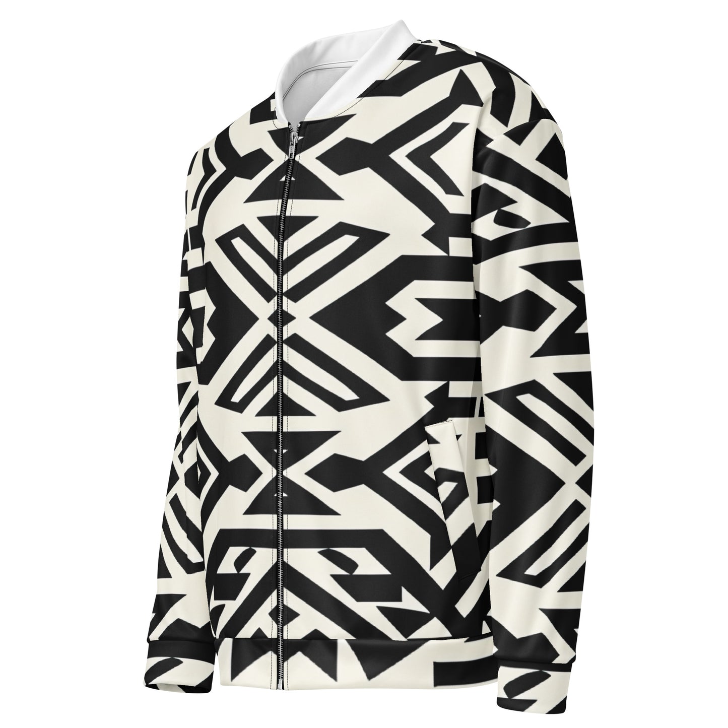 Unisex Bomber Jacket | Black & White Afro print Dazz'Up Store