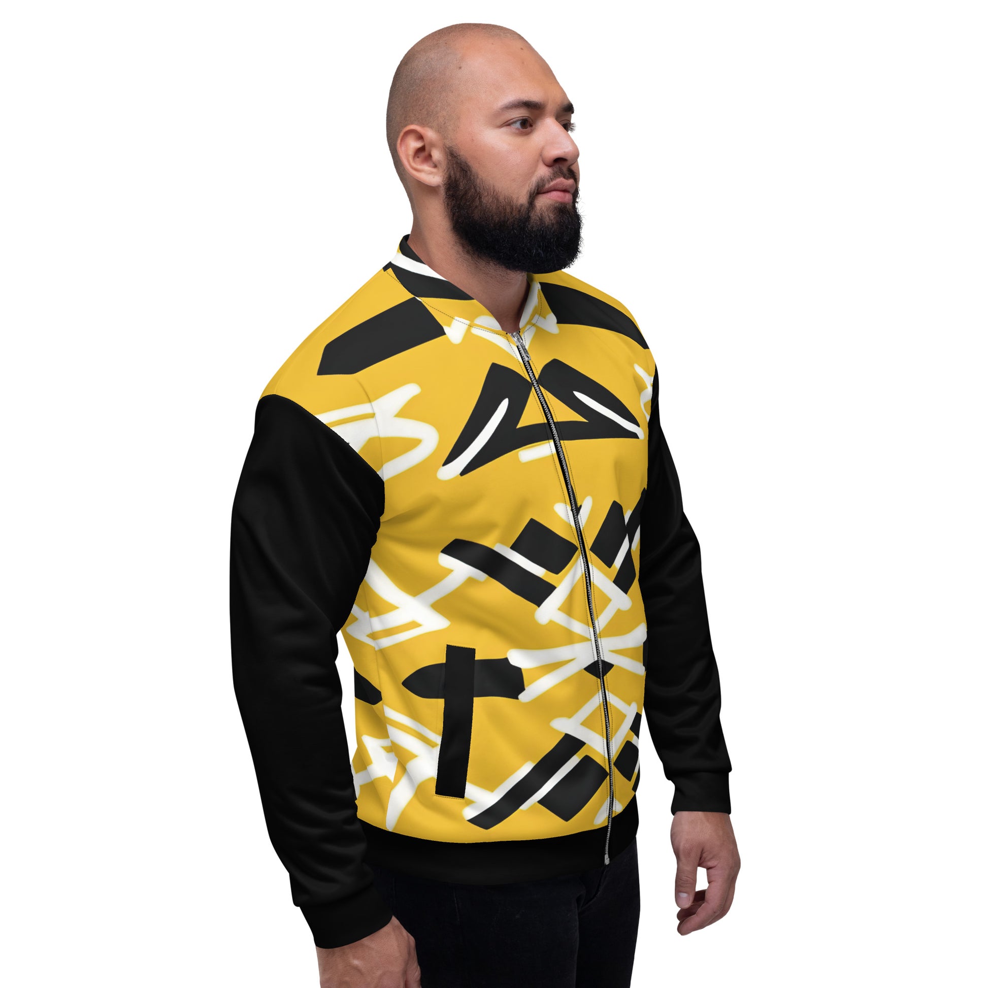 Unisex Bomber Jacket | Afro Print Yellow Dazz'Up Store