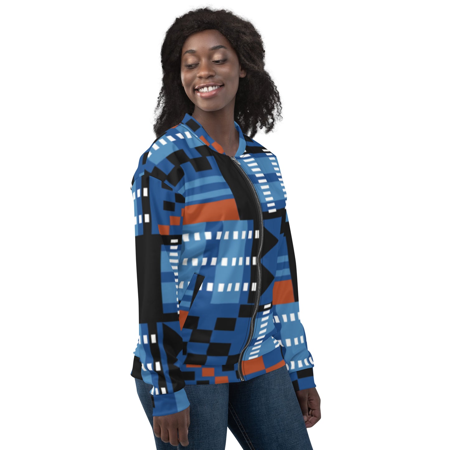 Unisex Jacket | Afro Printe Kente Blue Dazz'Up Store