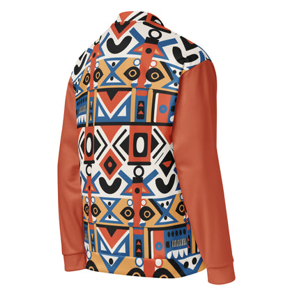 Unisex Bomber Jacket | Ndebele Orange Dazz'Up Store