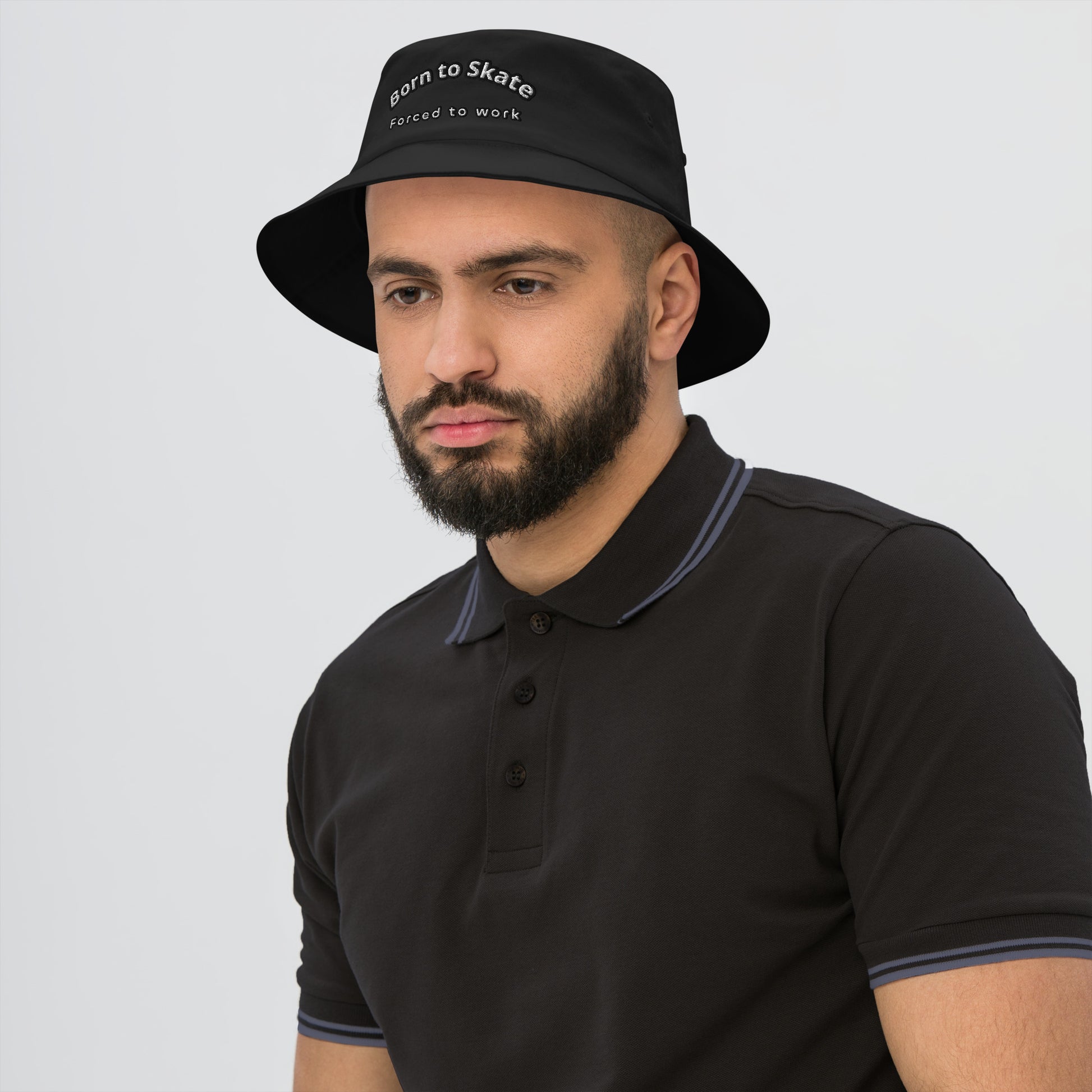 Dazz’up | Old School Bucket Hat Embroidered | Born to work, Forced to work Dazz'Up Store