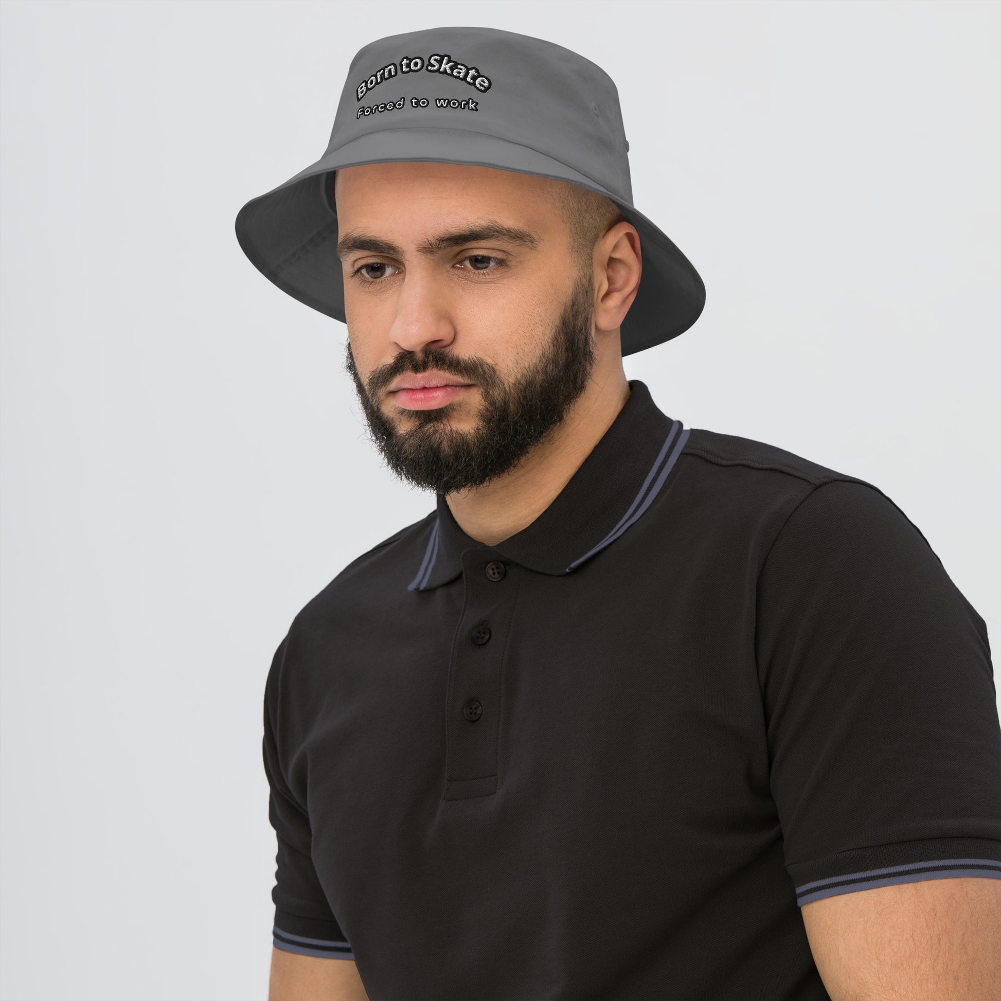 Dazz’up | Old School Bucket Hat Embroidered | Born to work, Forced to work Dazz'Up Store