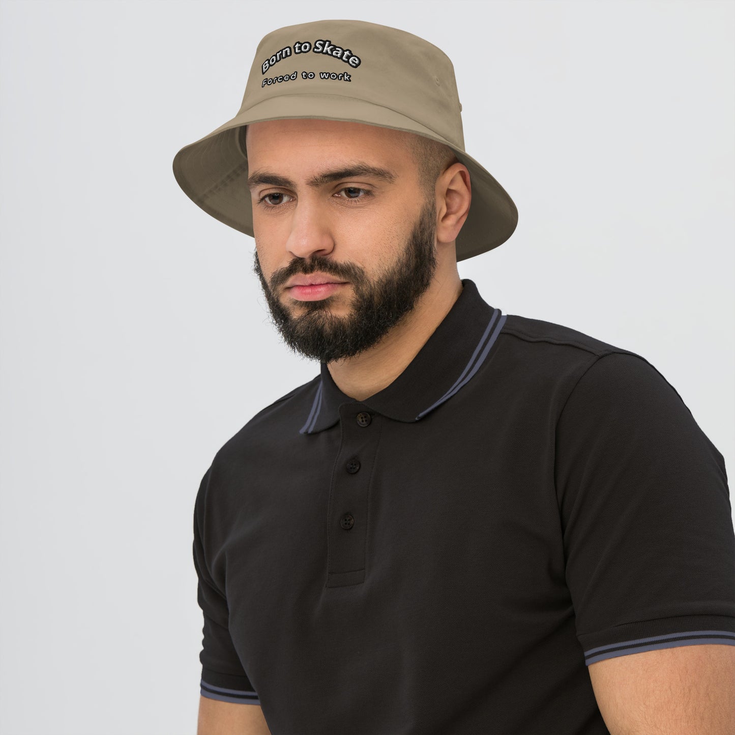 Dazz’up | Old School Bucket Hat Embroidered | Born to work, Forced to work Dazz'Up Store