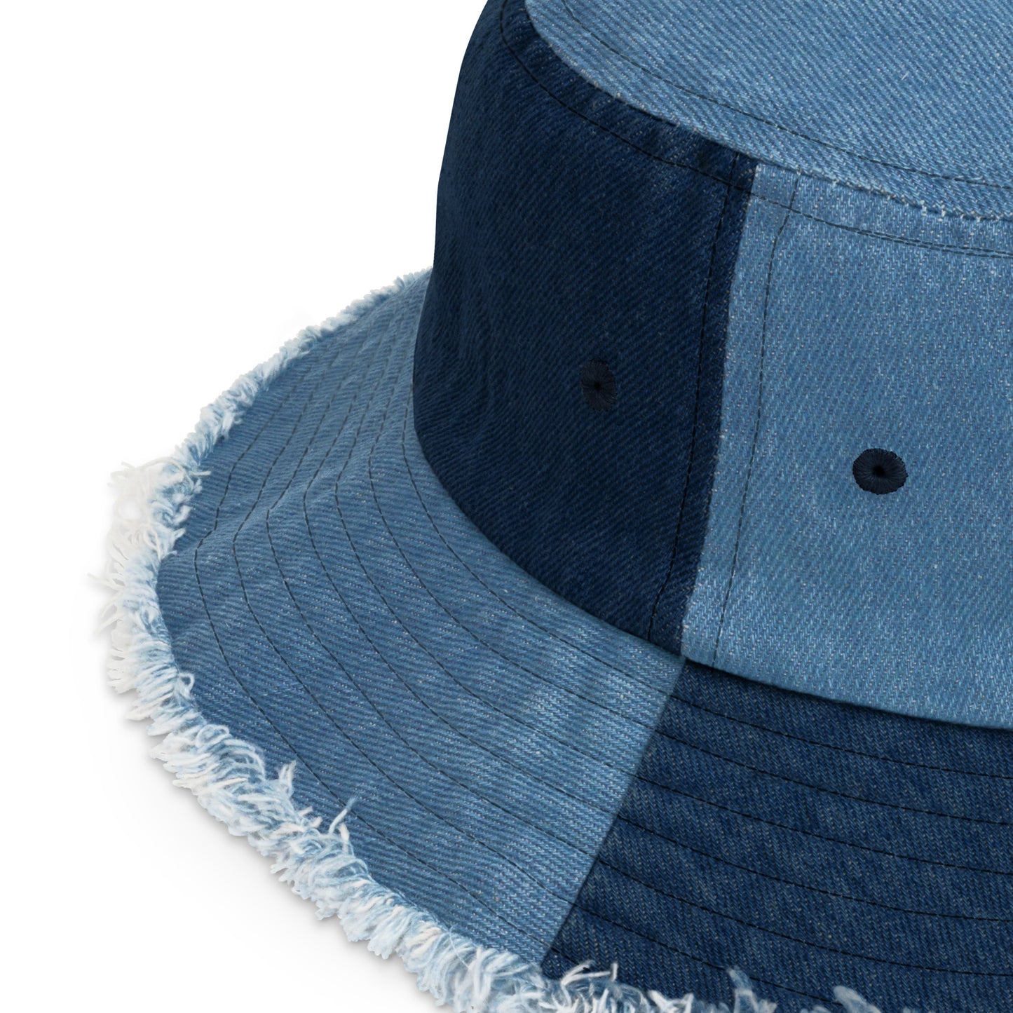 Dazz’Up Distressed embroidered denim bucket hat | Skate S’quad Dazz'Up Store