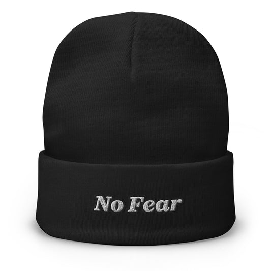 Embroidered Beanie | “No Fear” Dazz'Up Store