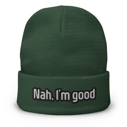 Embroidered Beanie | « Nah, I’m good » Dazz'Up Store