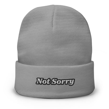 Embroidered Beanie | « Not Sorry » Dazz'Up Store