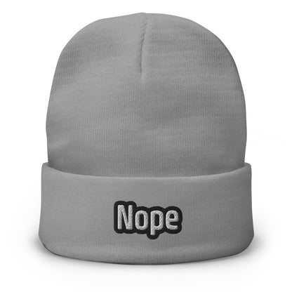 Embroidered Beanie | « Nope » Dazz'Up Store