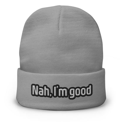 Embroidered Beanie | « Nah, I’m good » Dazz'Up Store