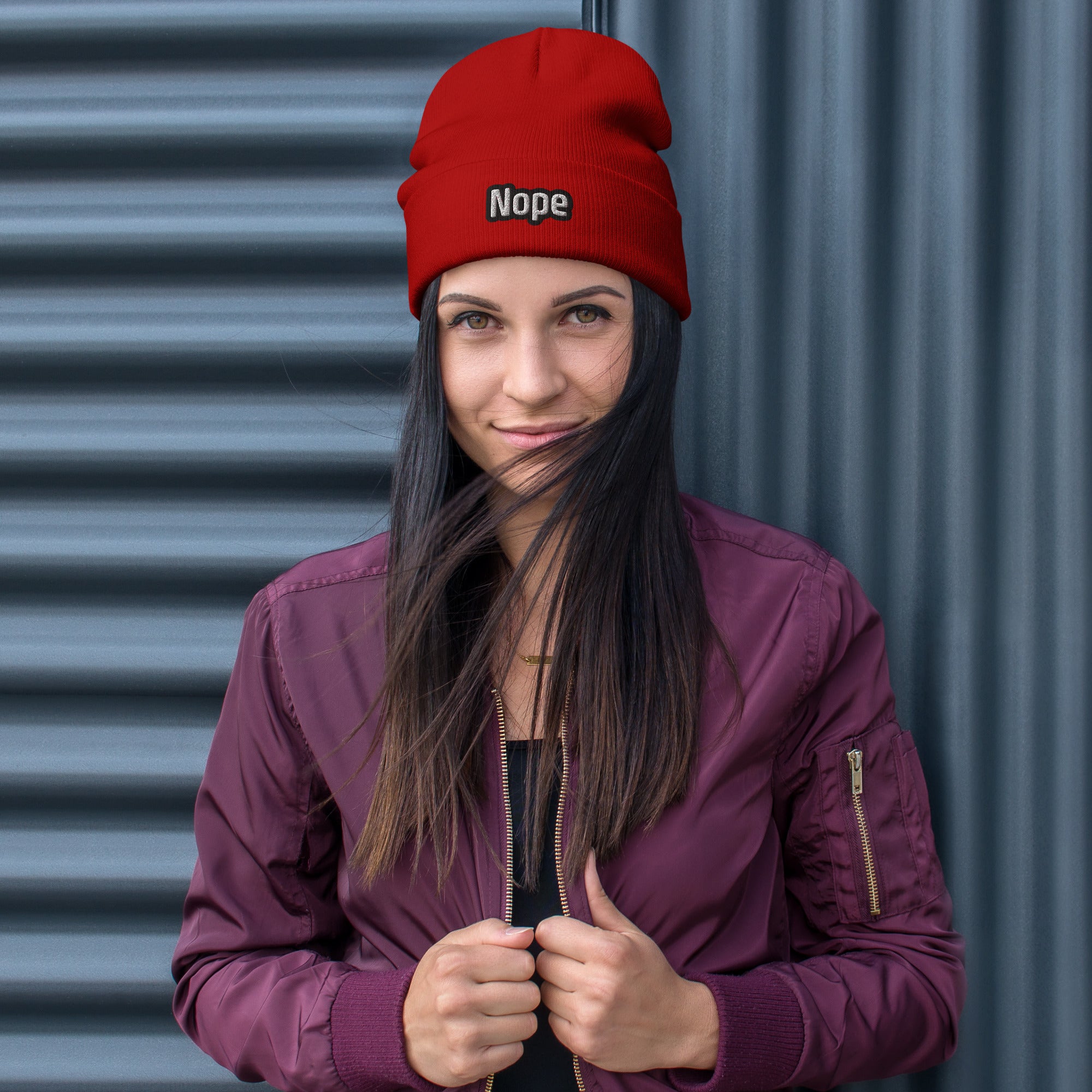 Embroidered Beanie | « Nope » Dazz'Up Store