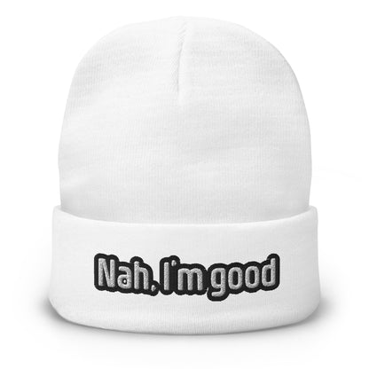 Embroidered Beanie | « Nah, I’m good » Dazz'Up Store