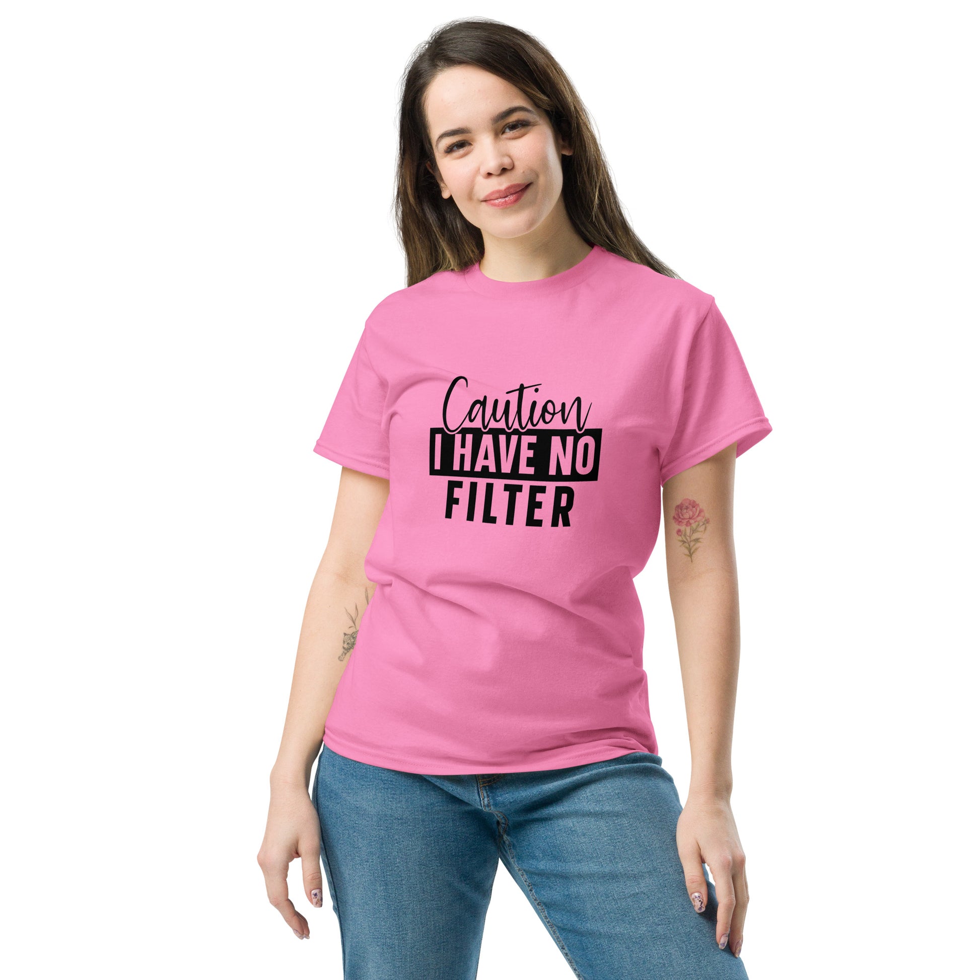 Sassy T-Shirt | « Caution, I have no filter  » Unisex Dazz'Up Store